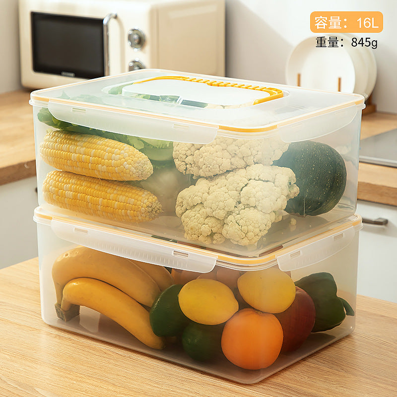 Food grade refrigerator storage fresh-keeping box, transparent food freezing sealed box with lid, kitchen vegetable egg storage box