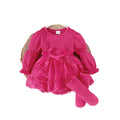 Children's clothing  cross-border european and american girls rose red long sleeves and socks