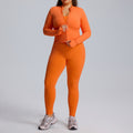 European and american plus size long sleeve yoga outfit set - women's high elasticity quick-dry activewear three-piece set - new autumn/winter fitness apparel