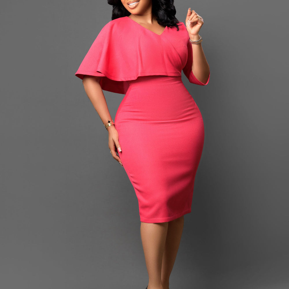 D480 independent station export women's clothing new arrivalelegant pure color hip-covering professional pencil skirt african dress