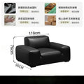 Italian accessible luxury big black cow sofa living room luxury genuine leather sofa tofu block straight cat claw belt spring sofa
