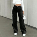High-waisted, multi-pocket, wide-leg cargo jeans for women. slimming, with a flattering drape. these versatile, floor-sweeping straight-leg pants are the new must-have for summer