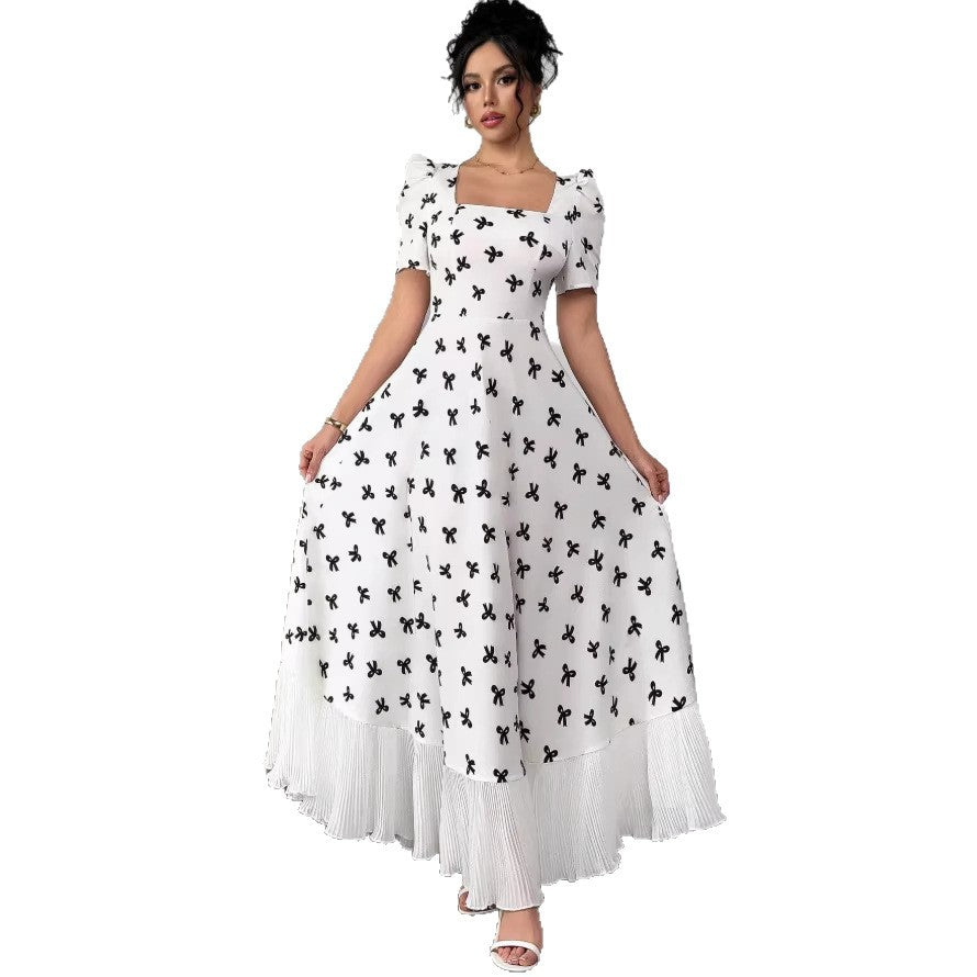 european and american cross-border new french polka dot bodycon dress