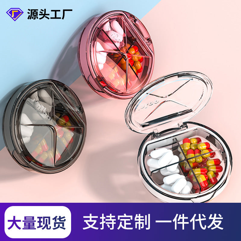 Portable small medicine box, portable small mini 7 days morning, afternoon and evening moisture-proof sealed medicine exquisite sub-packaging dust box