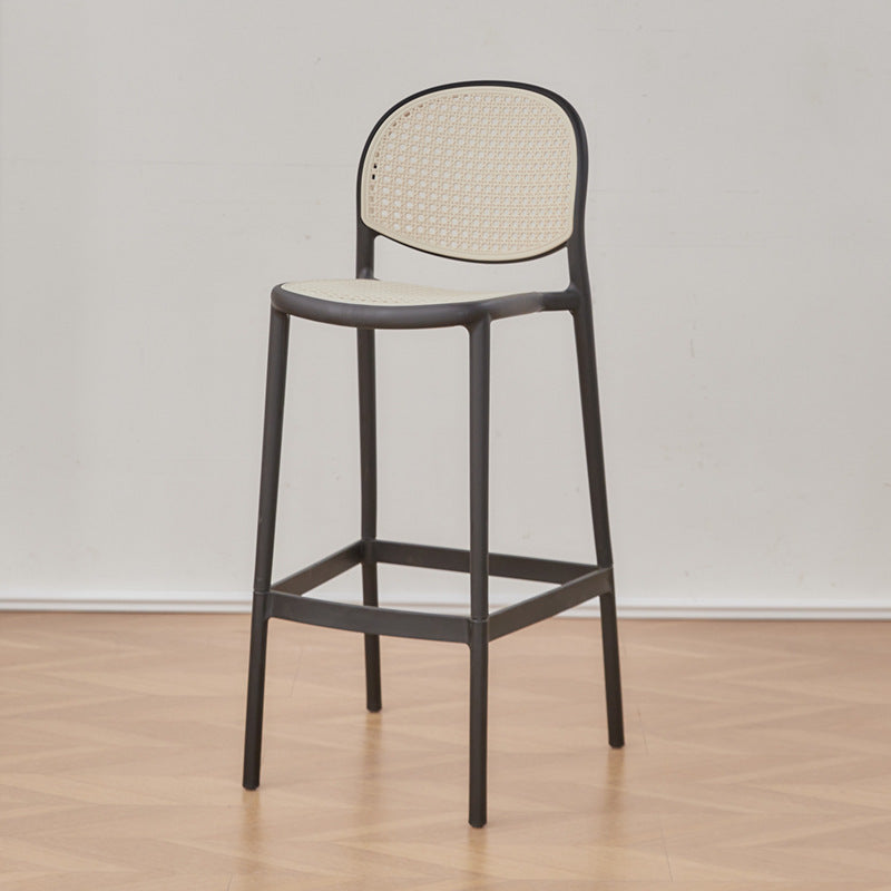Modern casualfor home high chair scandinavian plastic bar chair rattan back bar chair balcony bar front chair