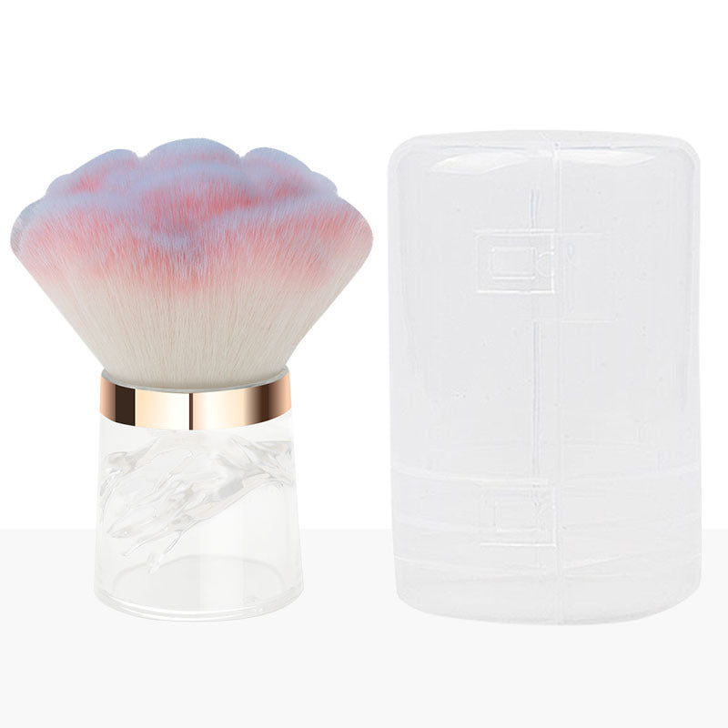 Single manicure brush mushroom head manicure dust brush powder bottom brush portable storage plastic bottom base loose powder brush makeup brush