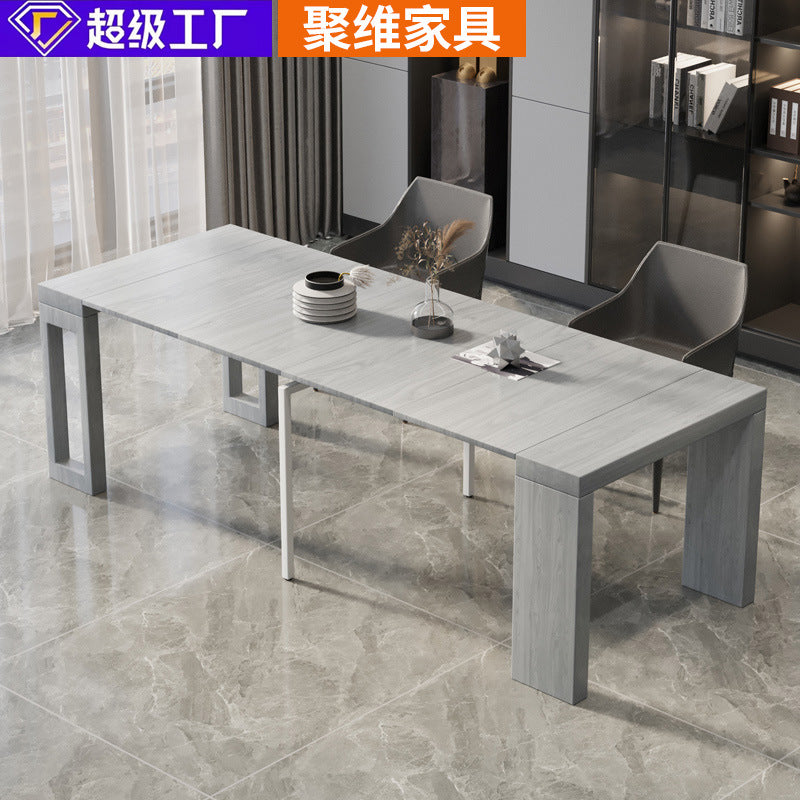 Customizable italian minimalist dining table from factory direct – extendable, detachable, light luxury, high-end, large dining table for multiple guests