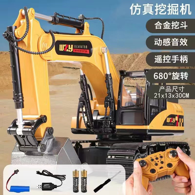 alloy remote control excavator toy car kids boys large engineering vehicle excavator toy wireless excavator