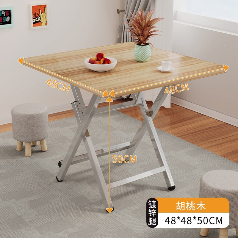 Simple foldable small square dining table for home study rental house dormitory small apartment portable dining table casual