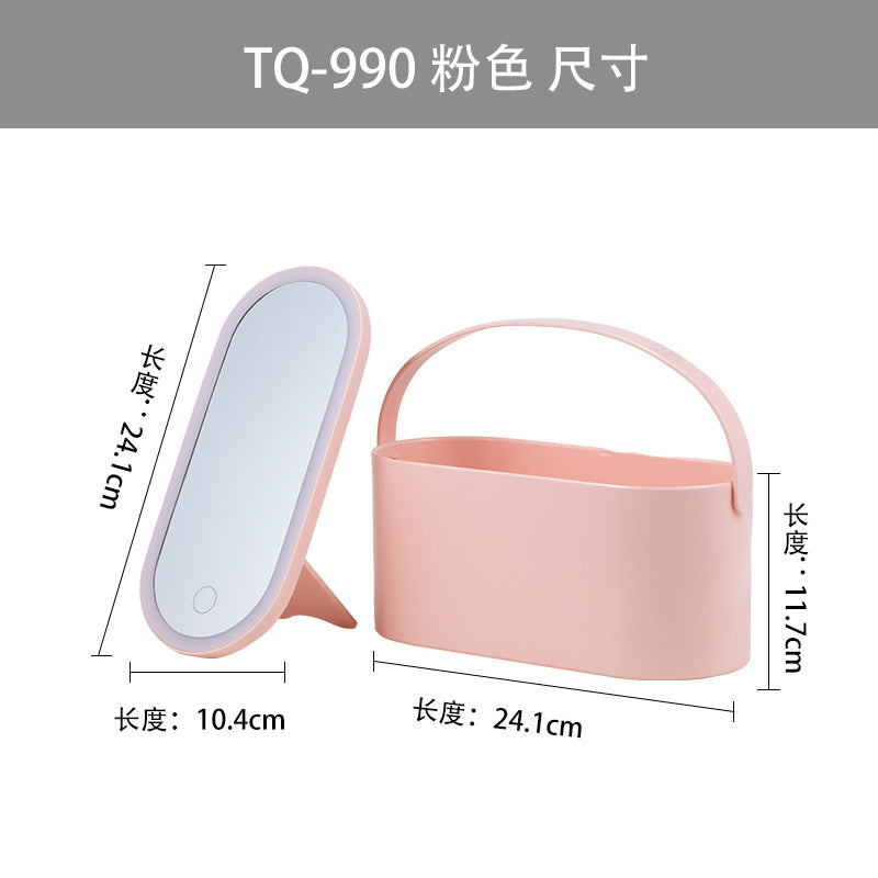 Cross-border hot-selling new products, storage box, desktop can be stored, makeup mirror can be wholesale, home practical decoration gift mirror box