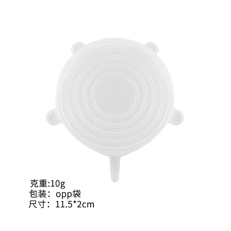 Silicone food storage lid set - 6 piece stretchable airtight bowl covers - food grade silicone reusable square lids