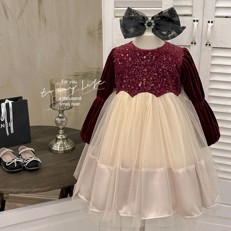 Girls' dress - new autumn  collection: stylish hepburn-inspired birthday dress for baby girls