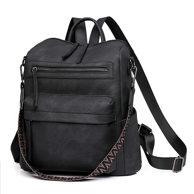 Cross-border backpack bags backpack women's PU soft leather versatile large-capacity dual-purpose shoulder bag women's backpack