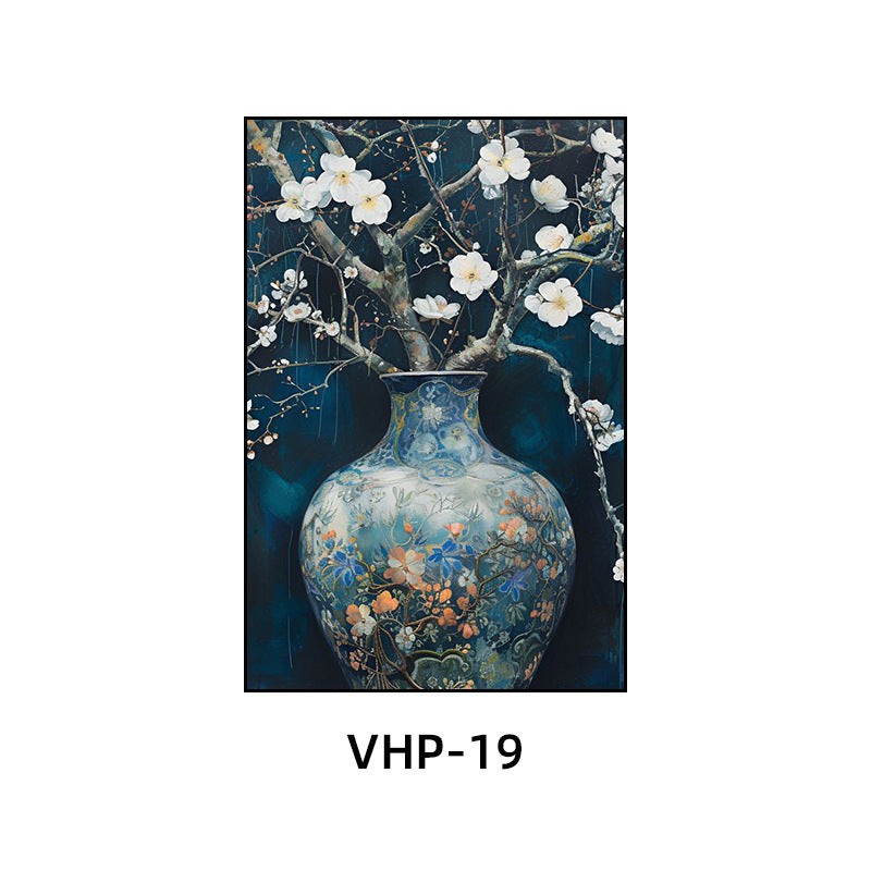Blue and white porcelain decorative painting vase porcelain ceramic new Chinese style living room hanging painting hotel hotel restaurant box Chinese style