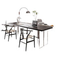Black solid wood desk, sofa back bench table for living room, acrylic floating double study desk, minimalist computer desk
