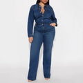 Fashion jumpsuit women's new arrival hot-selling elastic silmslimming look jumpsuit washed elegantwork clothing denim jumpsuit