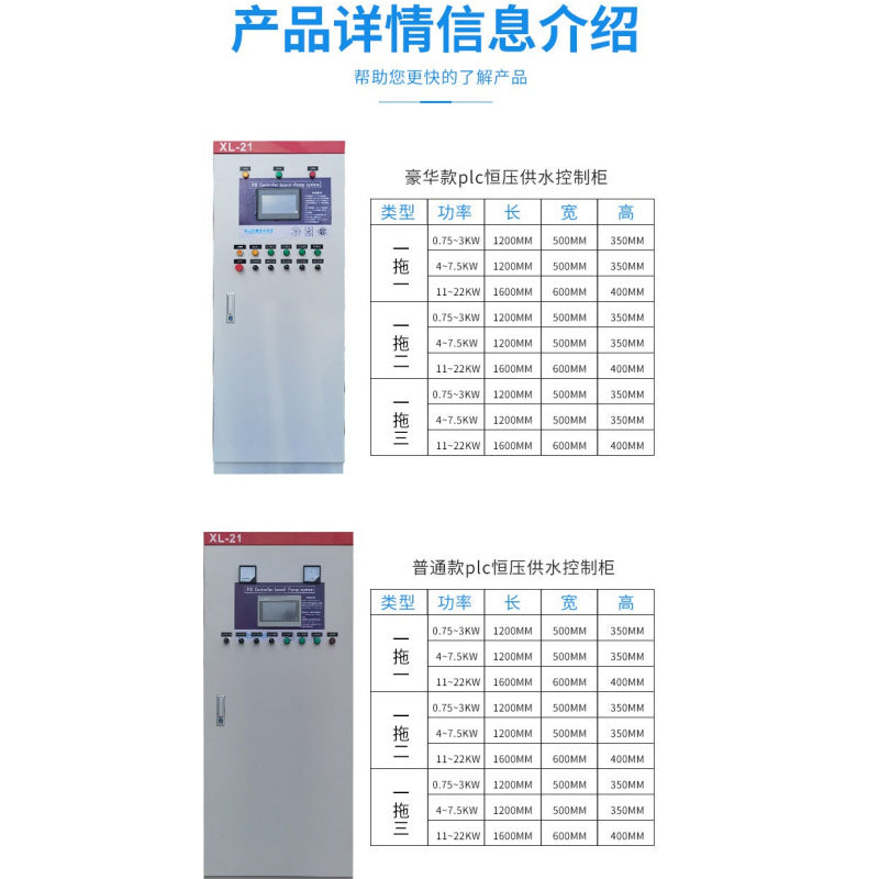 PLC complete set of frequency conversion intelligent constant pressure water supply control cabinet motor fan distribution box can be 22/30/45/55kw
