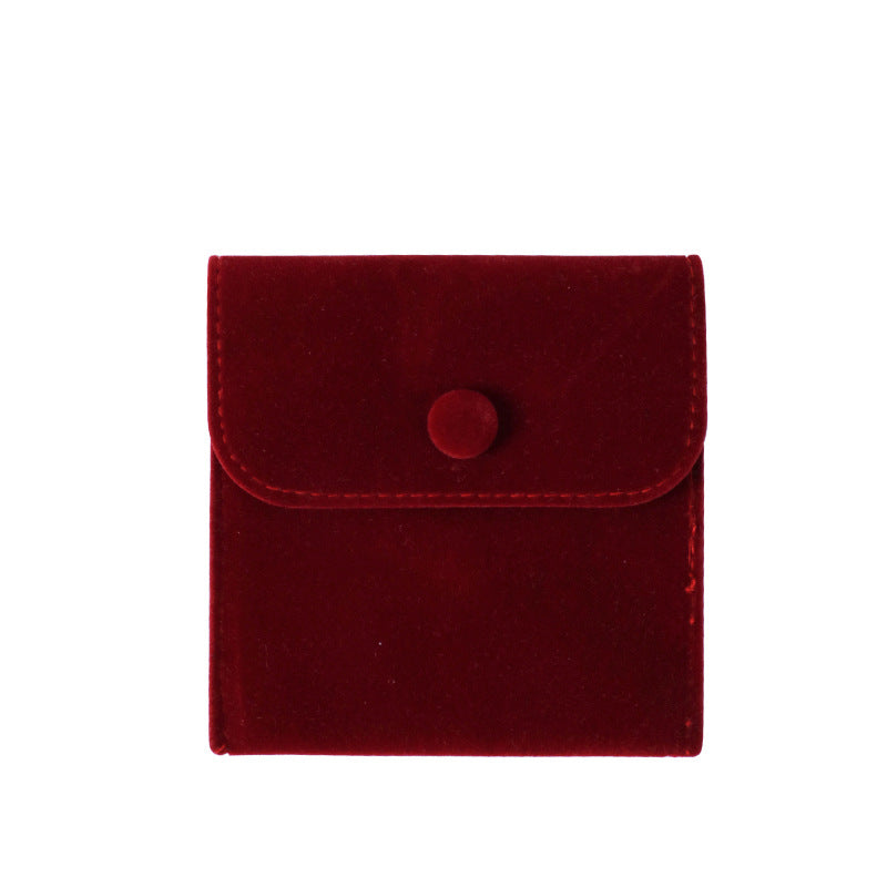 Velvet jewelry snap pouch - double-sided fleece bracelet snap bag with flap, anti-oxidation, wholesale jewelry packaging bags