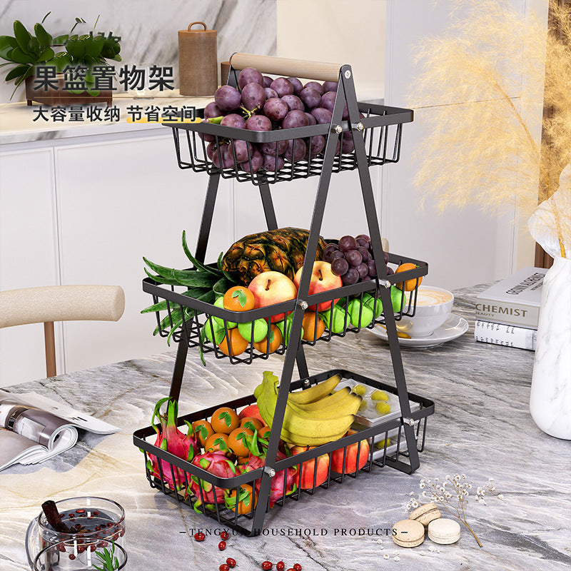 Shelf Home Desktop Double Layer Storage Basket Desktop Storage Basket Snack Storage Basket Fruit Basket Fruit and Vegetable Basket