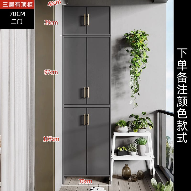 Space Aluminum Balcony Locker Sunscreen Wardrobe Large Capacity Cabinet Sundries Storage Cabinet Locker Shoe Cabinet Side Cabinet