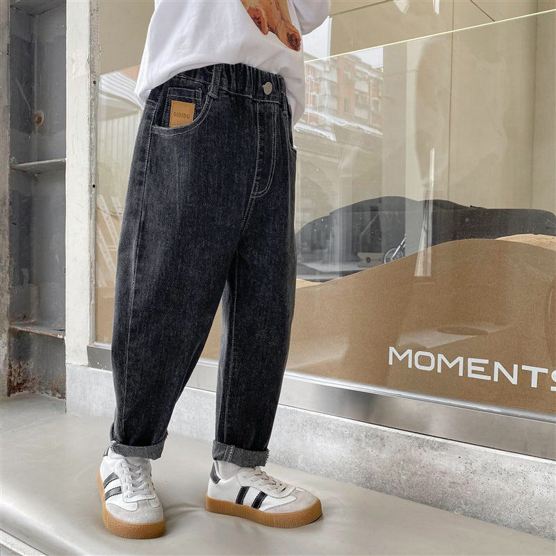 Boys' spring/autumn jeans - new  collection - kids' pants - mid-to-large size - loose fit - korean style - trendy