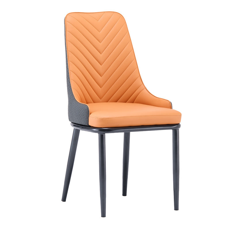 Restaurant & hotel leather upholstered chair - nordic dining chair - modern minimalist casual backrest stool - t28 chair