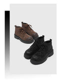 Men's martin boots: 2026 spring collection - british retro high-top yellow boots, outdoor hiking thick-soled work boots