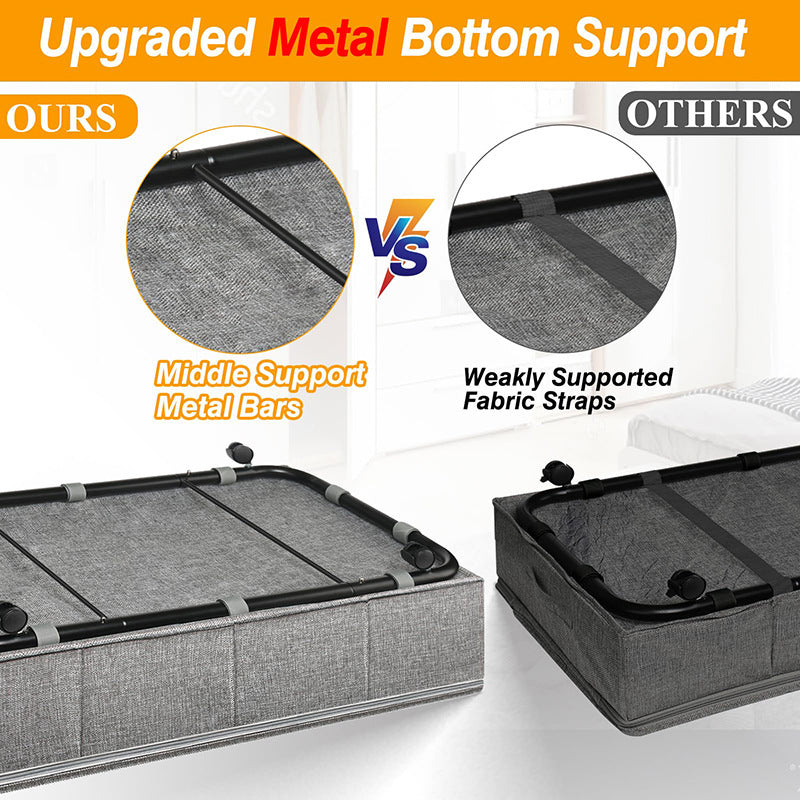 Under-bed storage rack with wheels 2 pieces for under-bed storage container with transparent cover Box for clothes and blankets