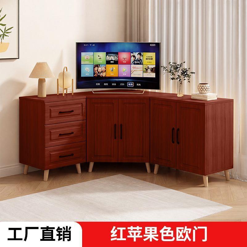 Corner cabinet multifunctional triangular tv stand minimalist creative storage cabinet european light luxury tv cabinet storage unit