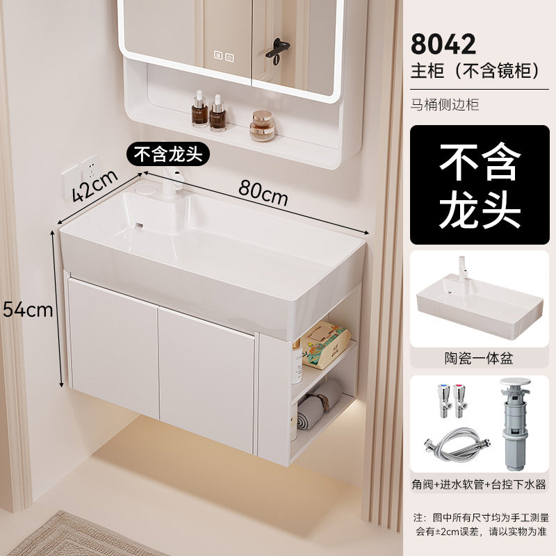 Waterproof honeycomb aluminum small apartment side open room storage bathroom cabinet combination ceramic wash basin washbasin washbasin