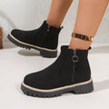 new arrival: plus-size chelsea boots for women - spring/autumn suede ankle boots with side zipper, wholesale trendy styles