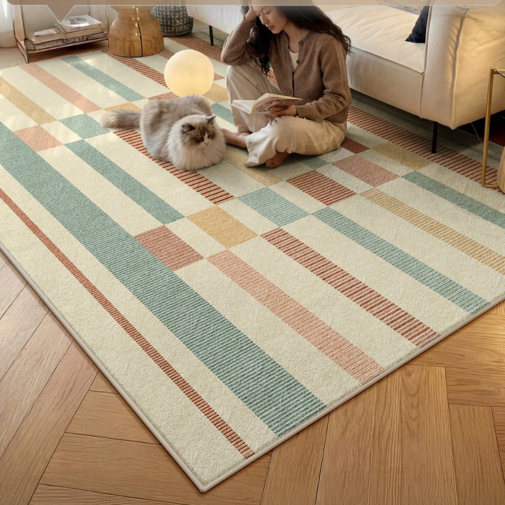 Dopamine carpet living room medieval cream style colorful no-wash and wipeable accessible luxuryclassy full bed bedside blanket