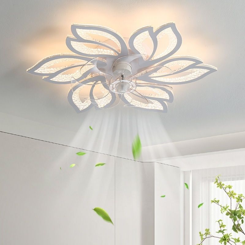 Ceiling lamp with fan new arrivalcasual restaurant lamp modern smart electric fan branch special-shaped fan lamp