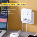 Us standard 1-to-6 power strip with 2 usb and 2 pd fast charging ports, us plug power adapter, multi-outlet socket for home use