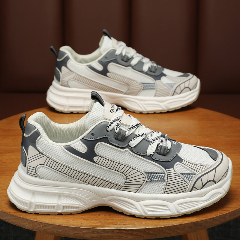 Spring men's shoes new breathable mesh shoes men's trend versatile platform sports shoes casual running dad shoes men