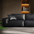 Foshan furniture factory customized xiatu big black cow full genuine leather sofa italian normcore large flat villa sofa