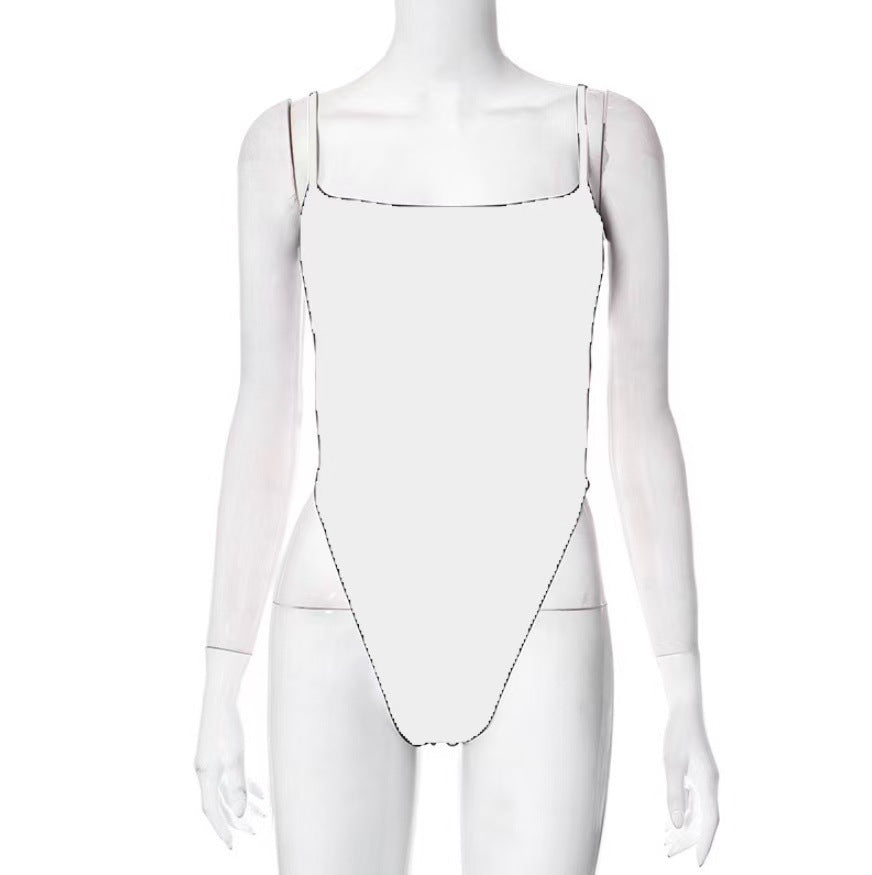 2025 european and american cross-border new fashion sexy solid color camisole dress - slim fit, low-cut, backless, hot girl style