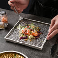 Instagrammable personalized ceramic steak plate - premium embossed ceramic steak plate for restaurants and hotels - display plate/course plate