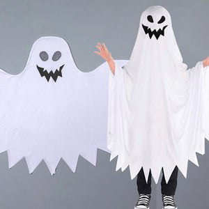 New halloween ghost face kids costume - cape character cosplay elf white ghost outfit