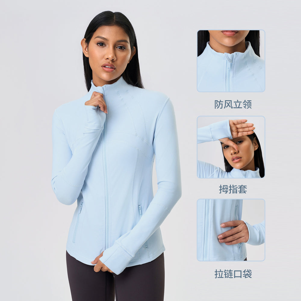 Fall and winternew arrival yoga sports outwear women's elastic running fitness yoga wear long sleevestopsjacketz18031