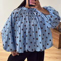 cross-border european and american women's clothing: new summer tops - fashionable, relaxed polka dot tie-back backless blouse