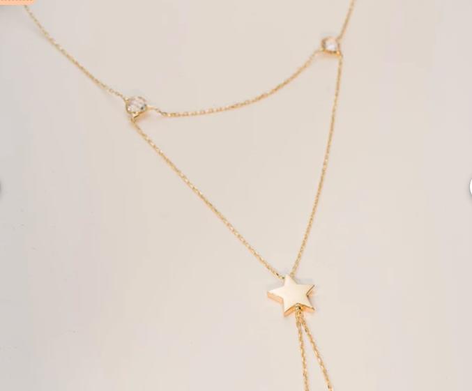 European and american cross-border new fashion light luxury star small niche women's finger chain