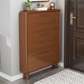 Solid wood shoe cabinet - slim, large capacity, space-saving design for home entryways, small apartments, and modern hallways