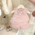 【dropshipping】girls' summer outfit set - fresh new style baby shorts princess two-piece top - kids' summer no-show