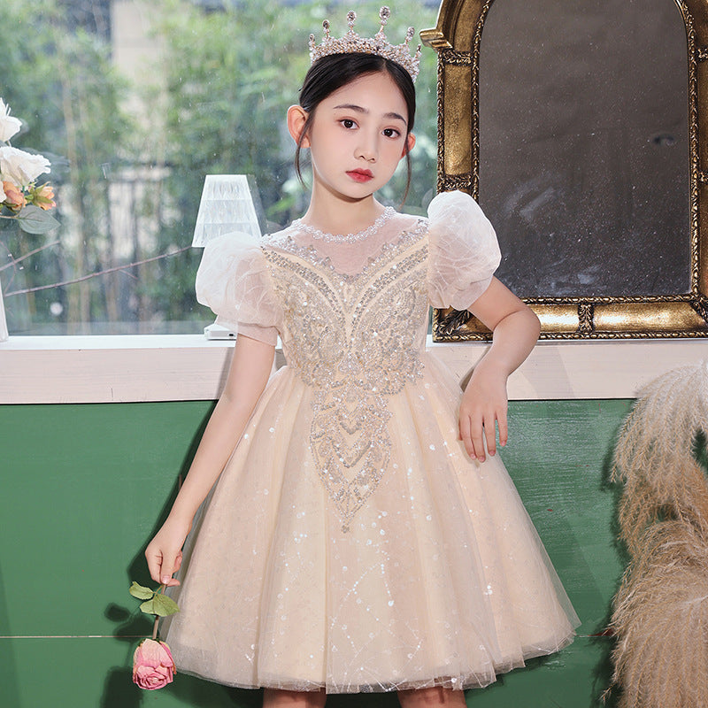 Girls' dresses wedding dresses piano performance flower girl dresses hostess dresses little girls' princess birthday performance outfits new