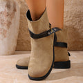 plus sizefall and winternew arrival round toe thick heel slimming look british style women's easiest for match soft bottom buckle casualboots