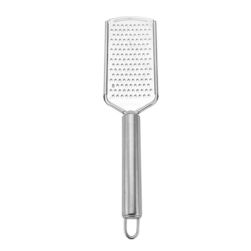 Stainless steel multi-purpose vegetable peeler & slicer - shreds potatoes, onions, radishes, and cucumbers - kitchen gadget