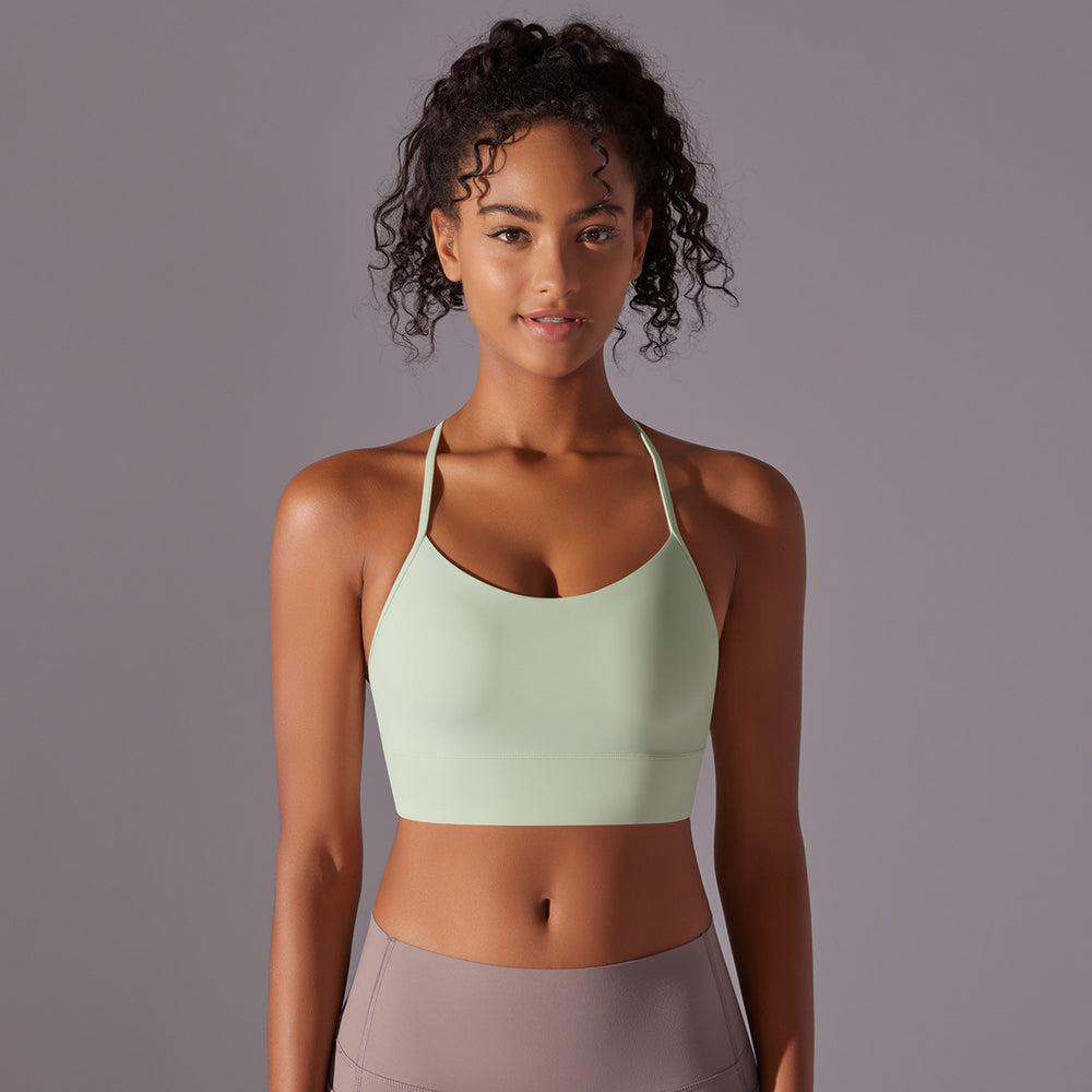 New arrivalsexy suspender back sports intimatesnudecomfortable fitness vest bubble wrap push-up yoga sports bra