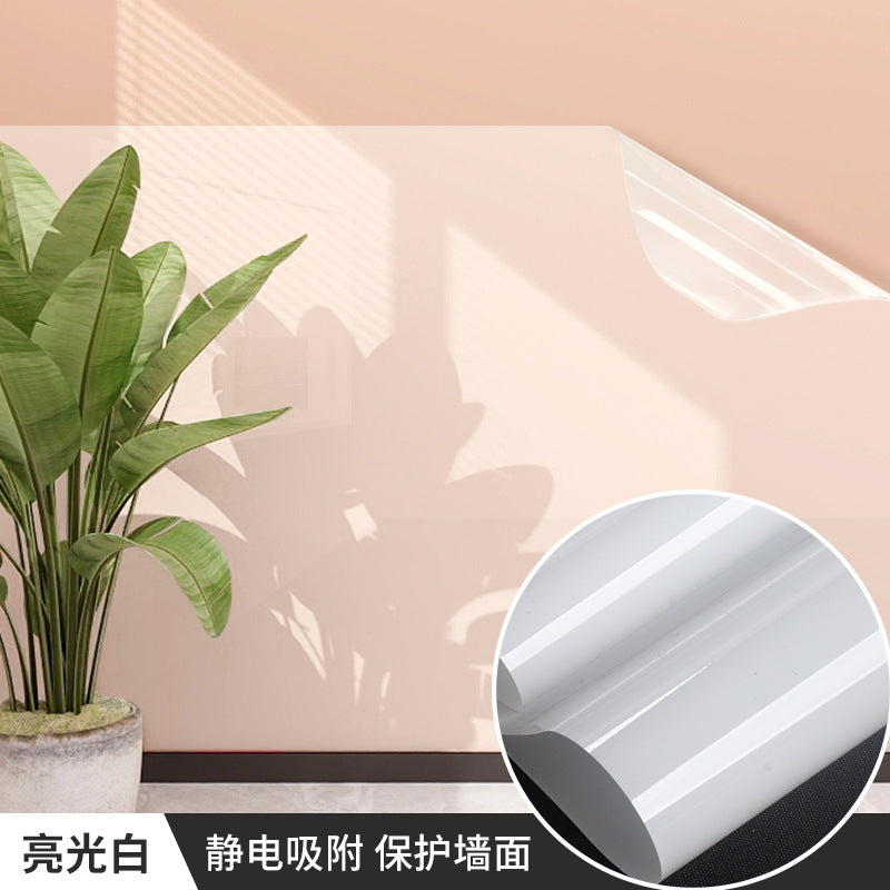 Electrostatic wall protective film, glue-free matte, bright, anti-kick and anti-dirty, transparent wall sticker, dustproof and waterproof film, self-adhesive