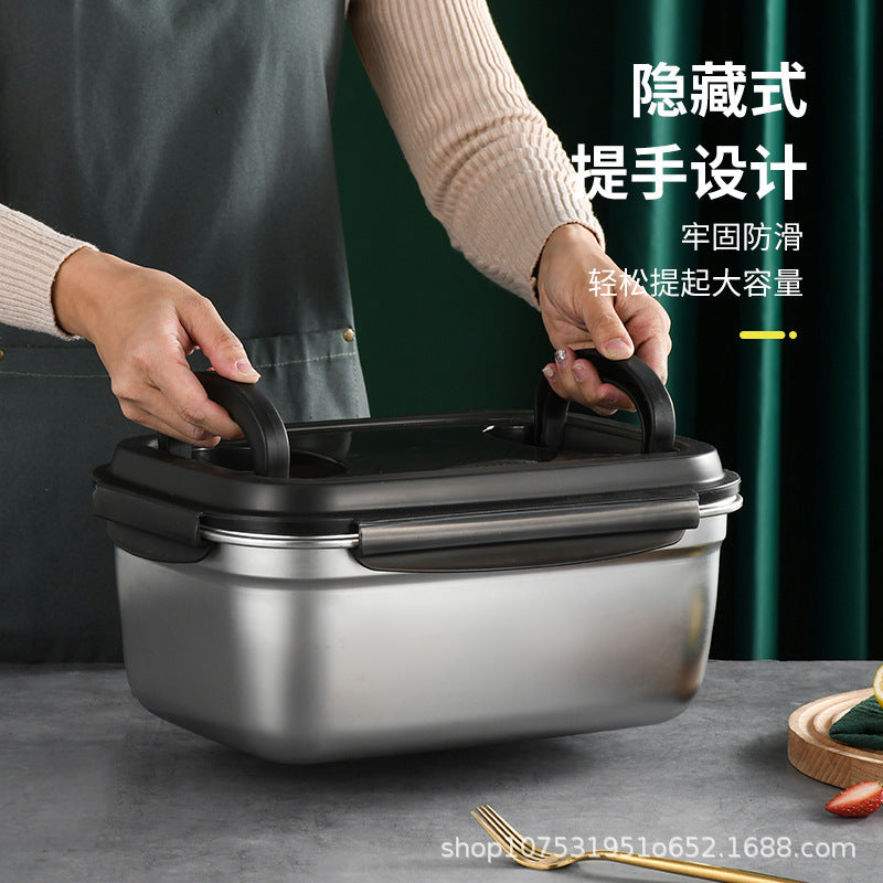 304 stainless steel food storage container - refrigerator & freezer safe, vacuum-sealed lunch box, food preservation container, rice box, and kimchi jar